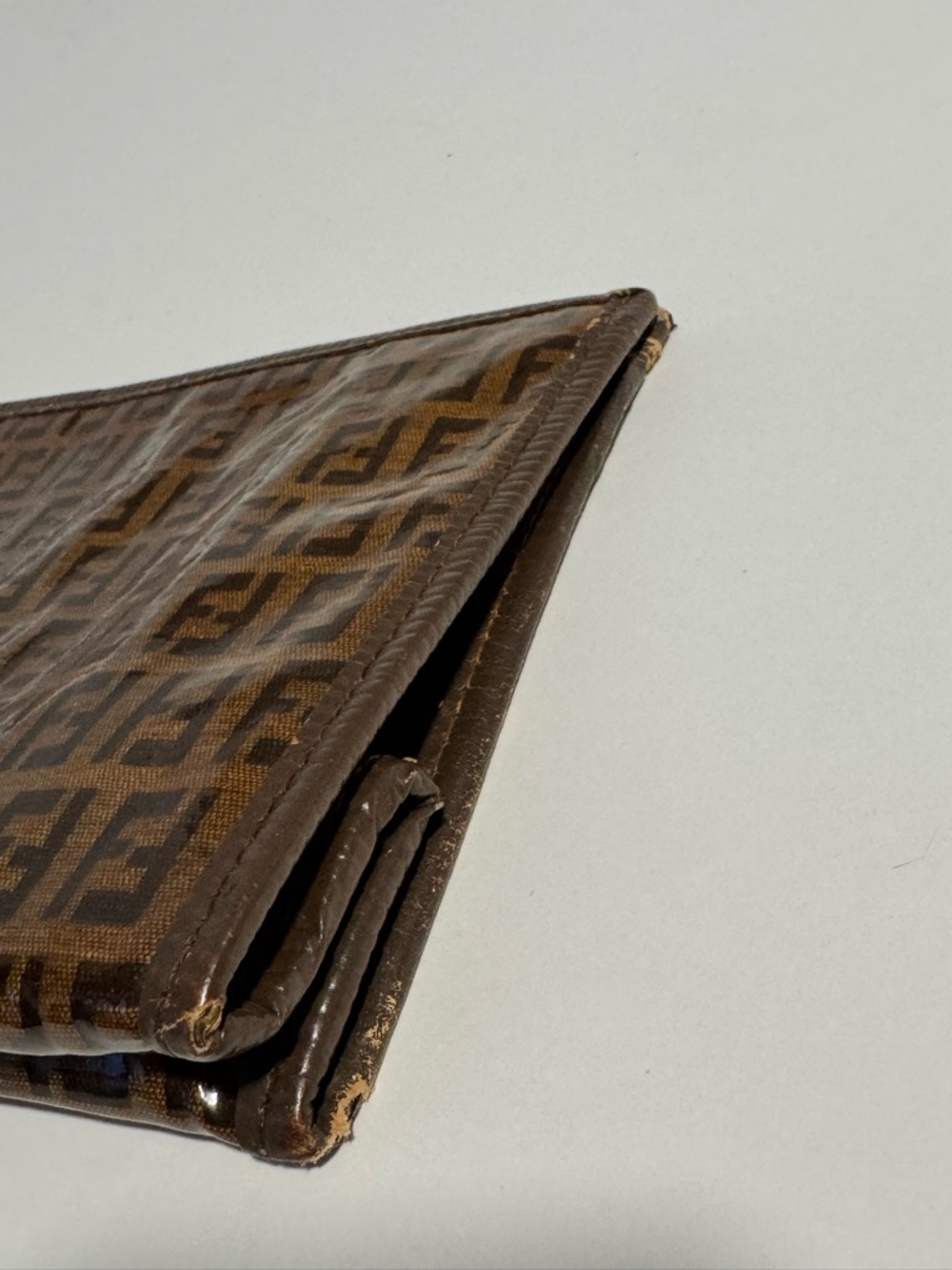 Fendi Brown Zucca Logo Zip Pouch - Picture 5 of 16